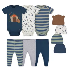 10-Piece Baby Boys Bear Onesies® Bodysuits, Pants, and Caps Set