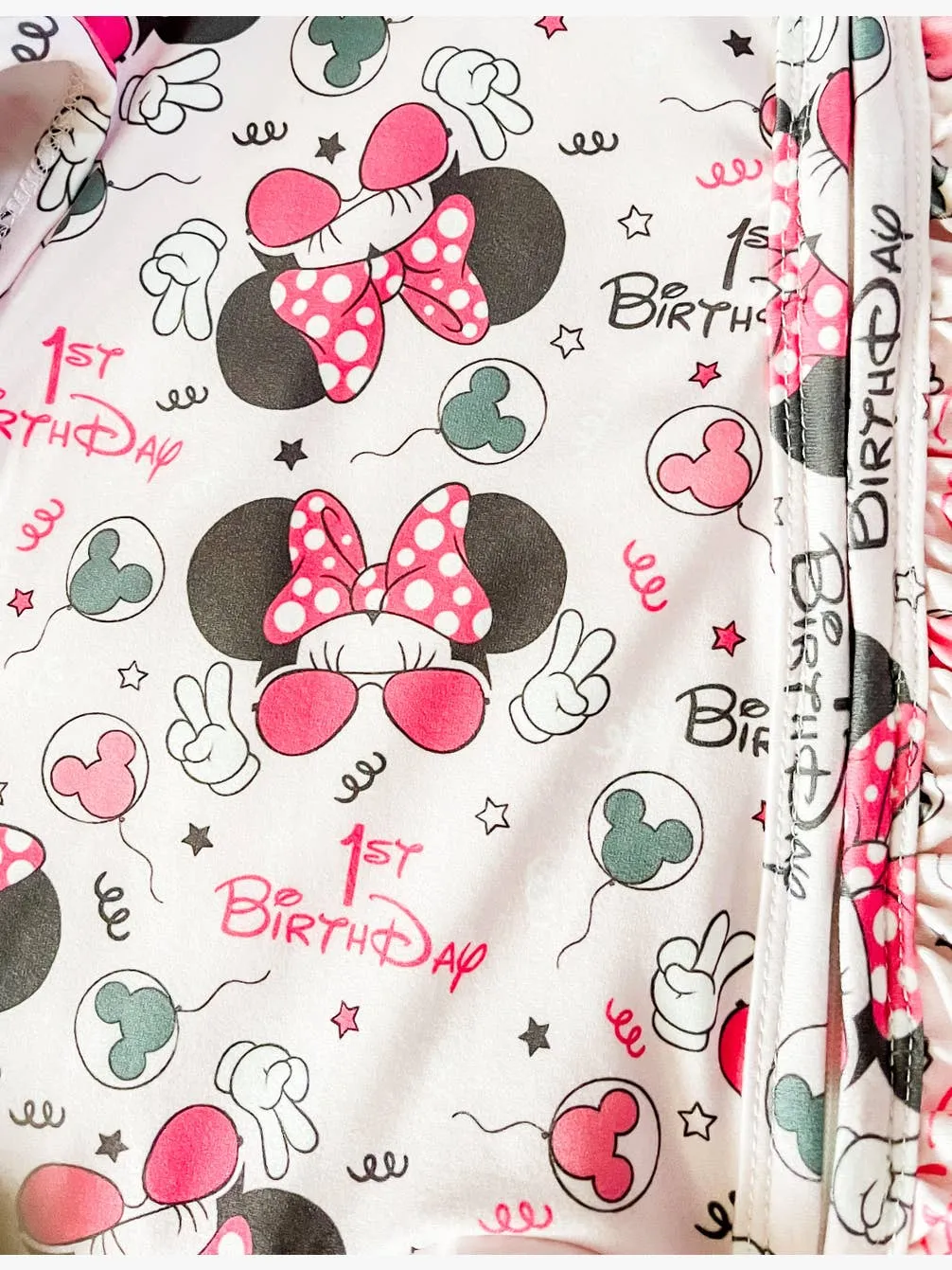 $16.00 EA - 6-12M X 2, 12-24M X 1 -- Baby Girl First Birthday Zippies Sleepers - Pink Mouse