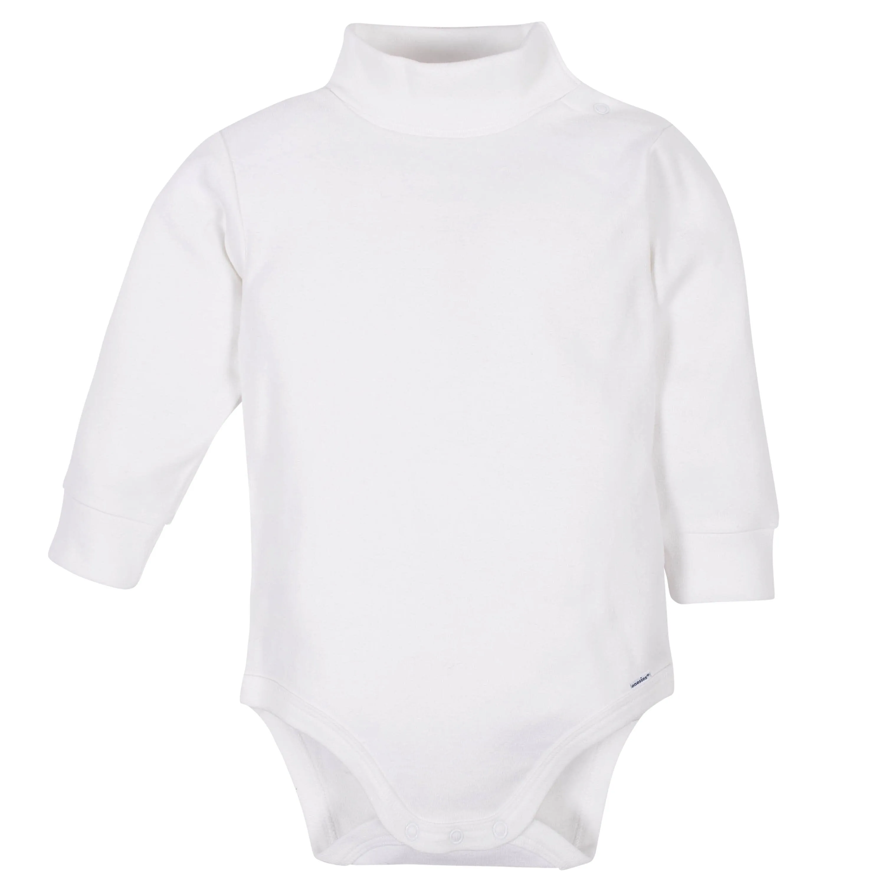 2-Pack Baby and Toddler Neutral White Long Sleeve Turtleneck Onesies® Bodysuits