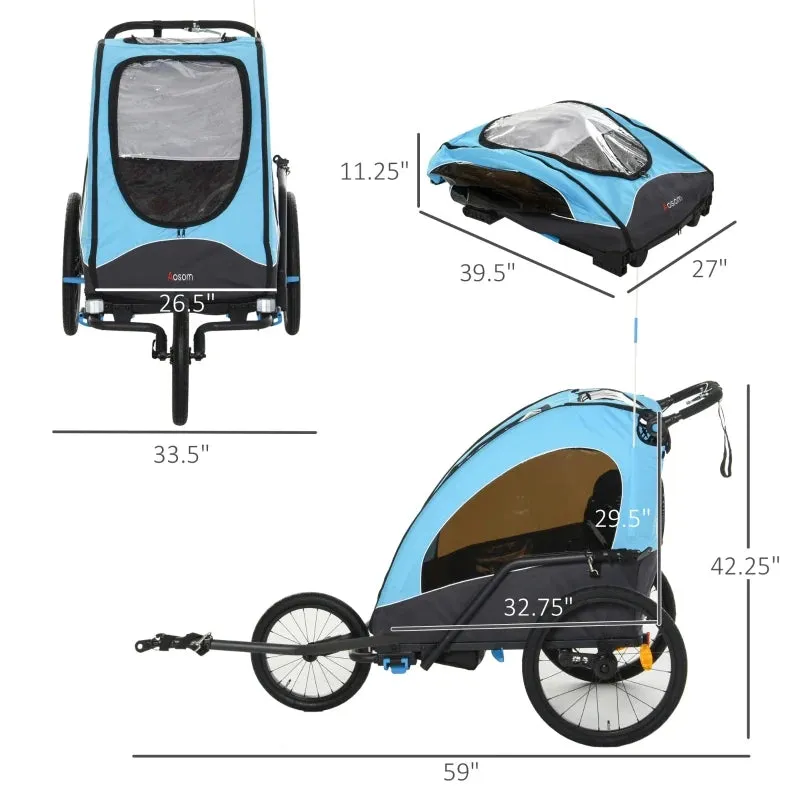 3-in-1 Bike Trailer - Blue