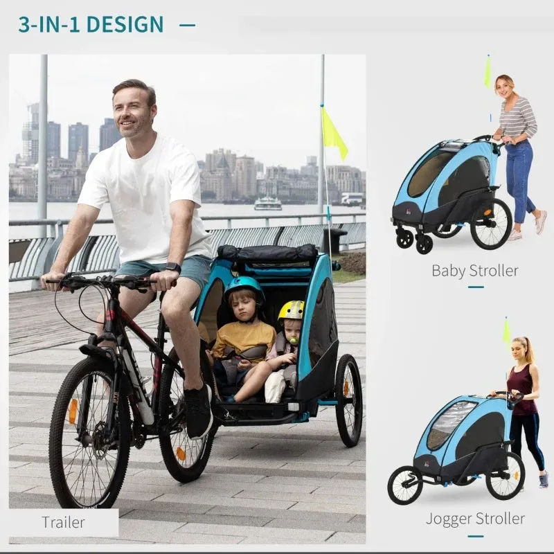 3-in-1 Bike Trailer - Blue