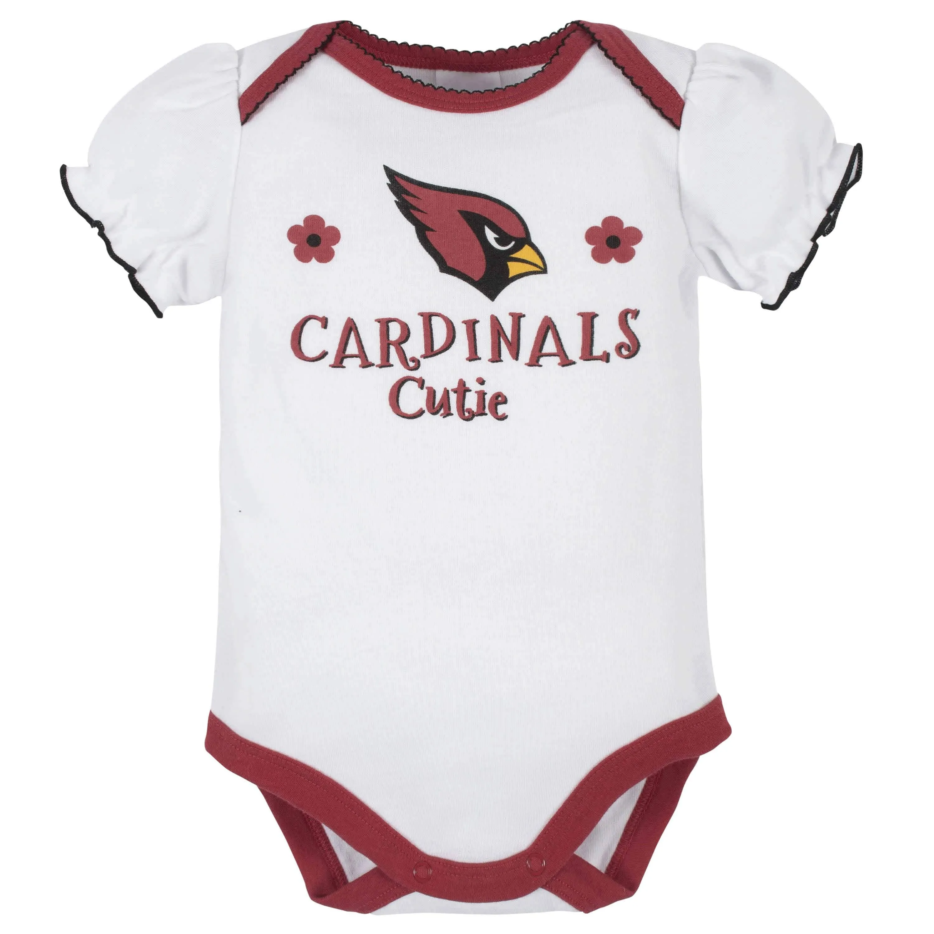 3-Pack Baby Girls Arizona Cardinals Short Sleeve Bodysuits