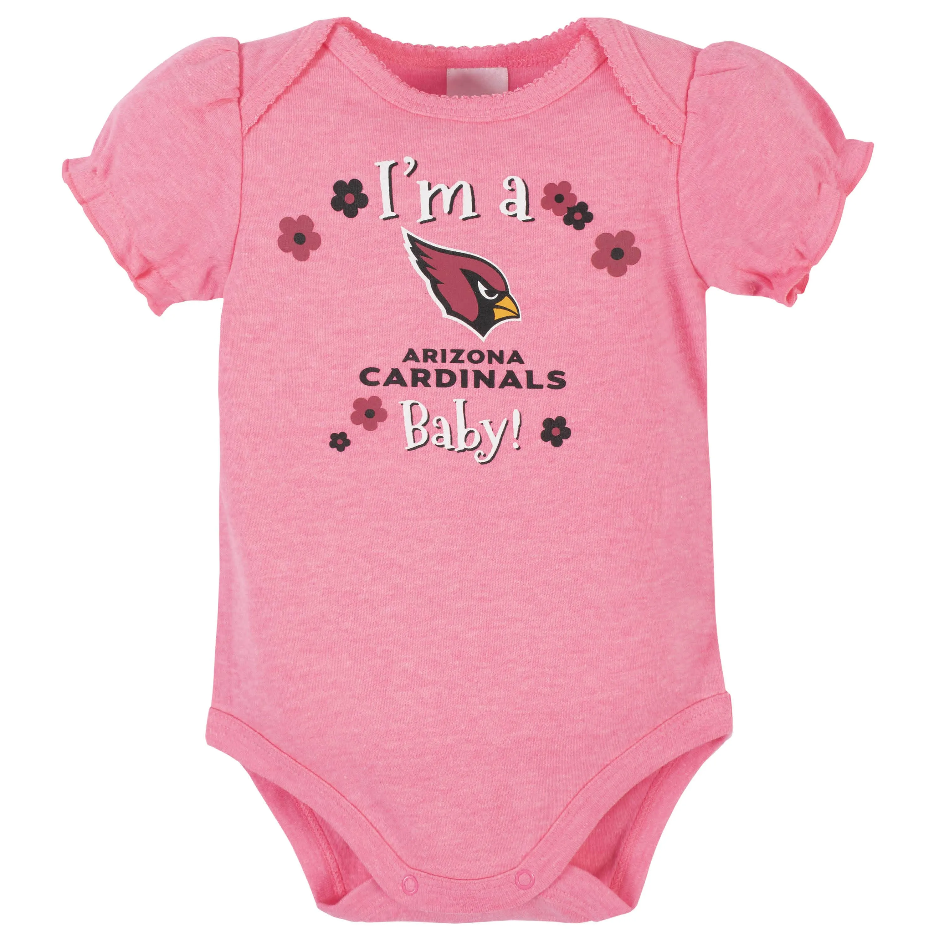 3-Pack Baby Girls Arizona Cardinals Short Sleeve Bodysuits