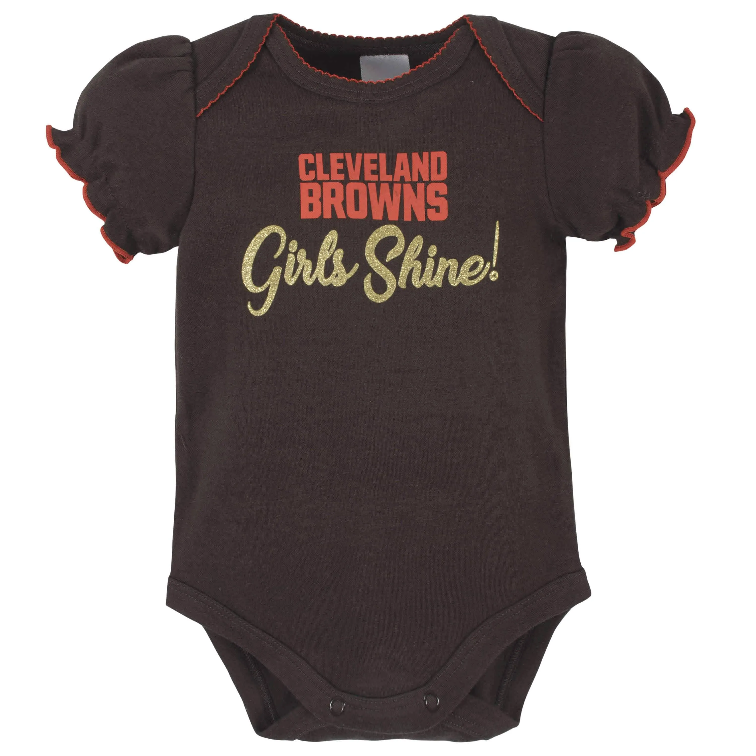 3-Pack Baby Girls Cleveland Browns Short Sleeve Bodysuits