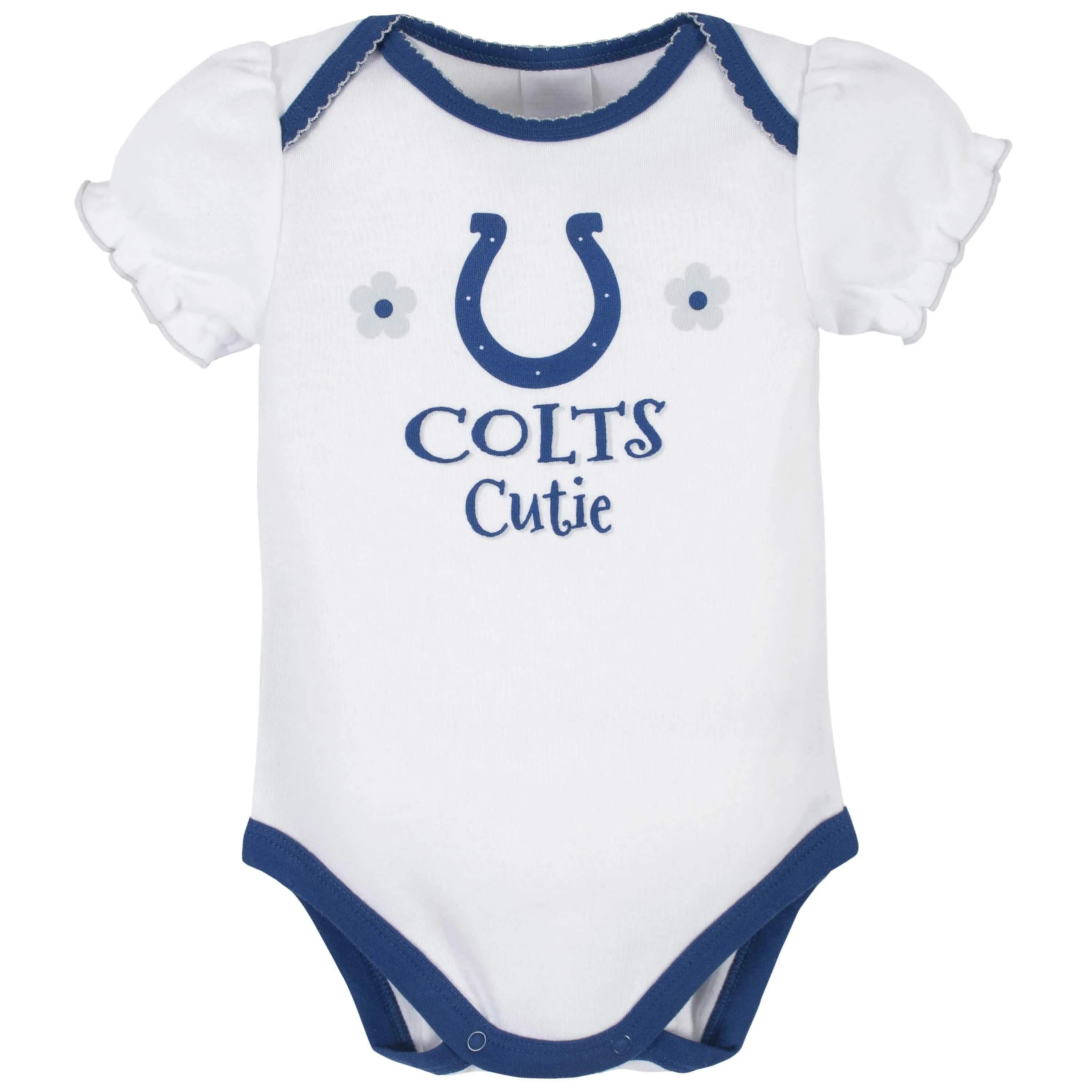 3-Pack Baby Girls Colts Short Sleeve Bodysuits