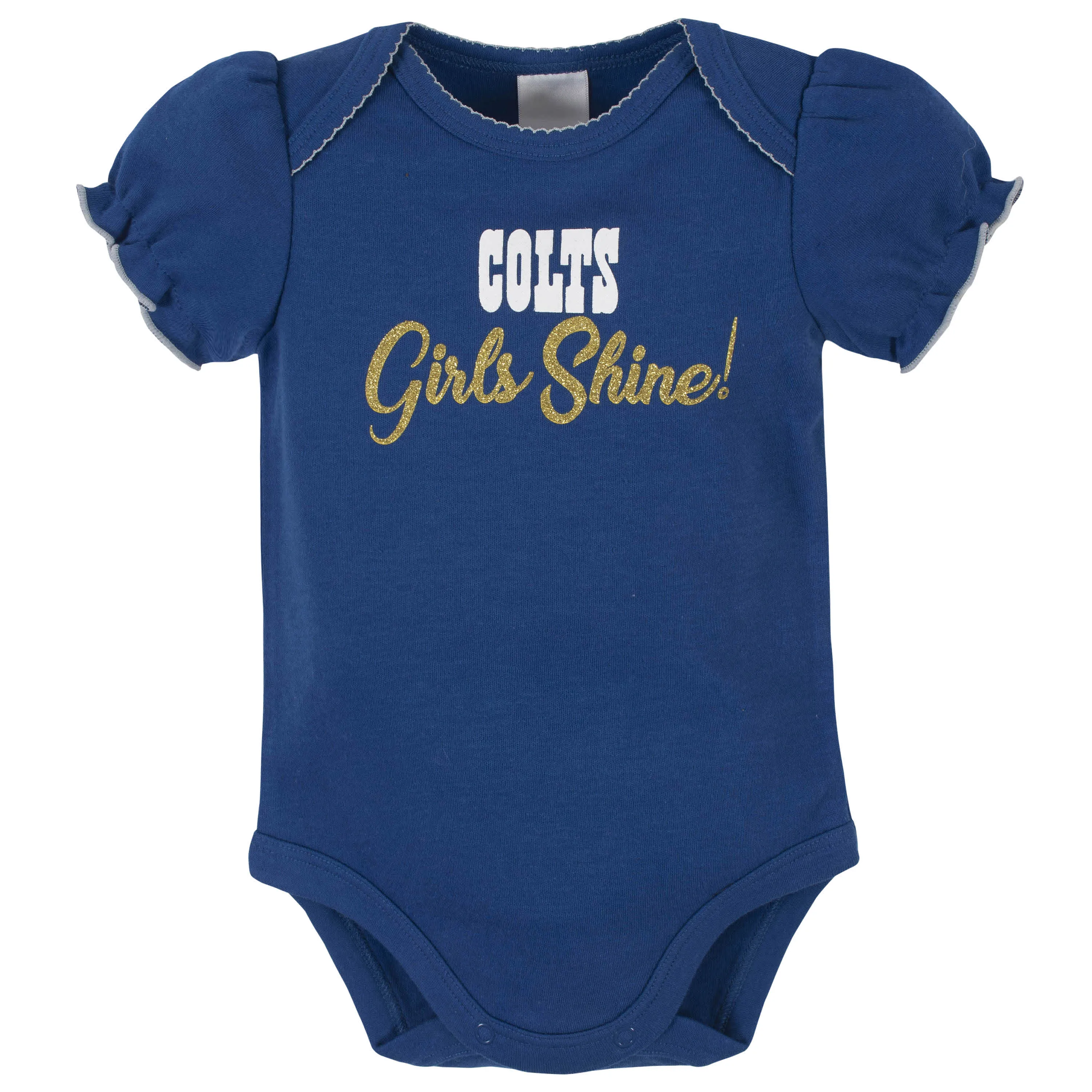 3-Pack Baby Girls Colts Short Sleeve Bodysuits