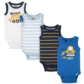 4-Pack Baby Boys Digger Tank Onesies® Bodysuits