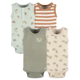 4-Pack Baby Boys Sea Turtles Sleeveless Onesies® Bodysuits