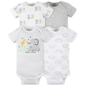 4-Pack Baby Neutral Baby Animals Short Sleeve Onesies® Bodysuits