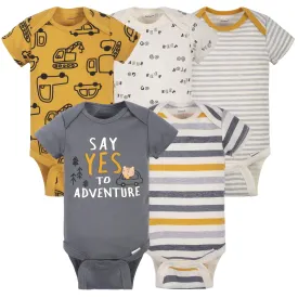 5-Pack Baby Boys Construction Short Sleeve Onesies® Bodysuits