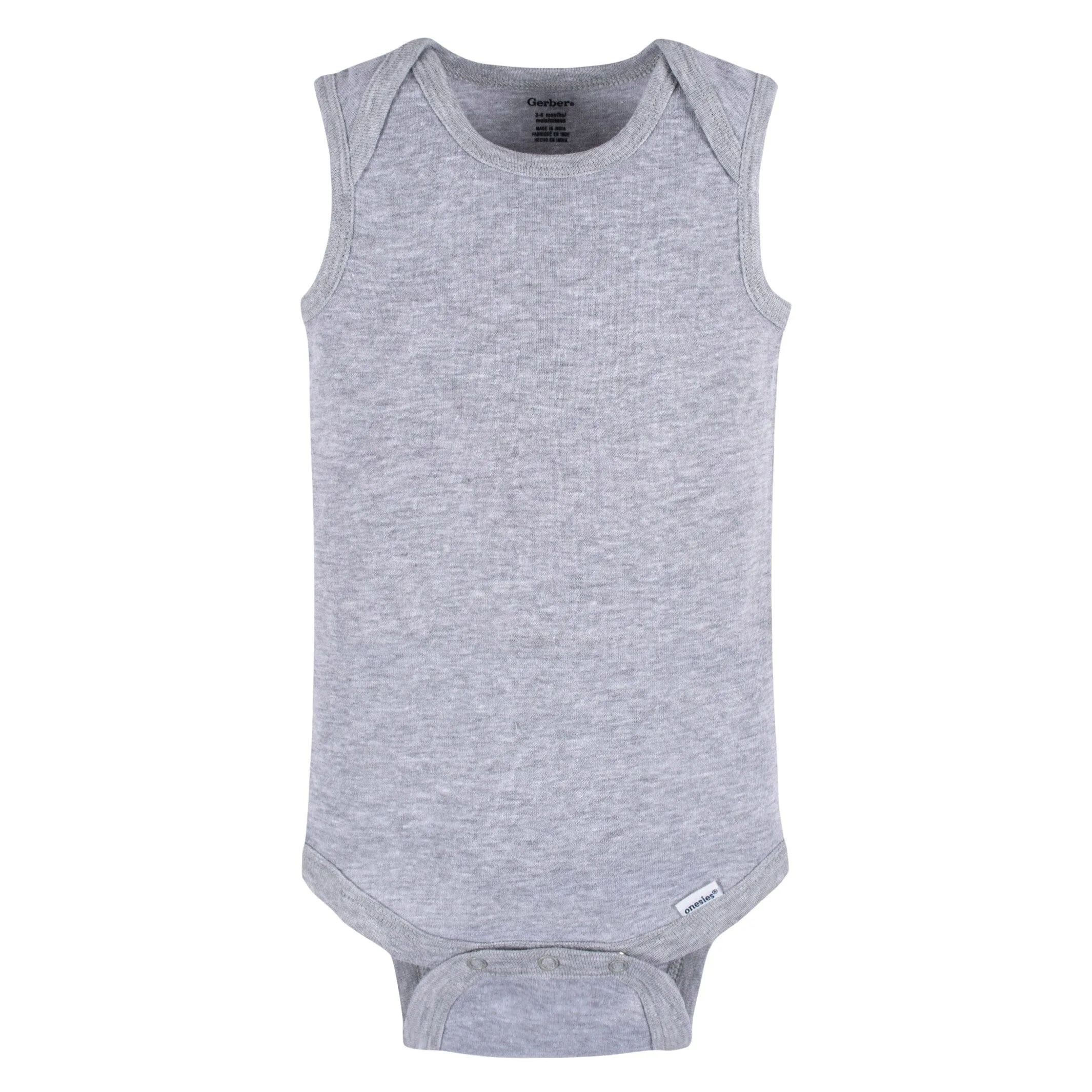 5-Pack Baby Neutral Grey Heather Sleeveless Lap Shoulder Onesies® Bodysuits