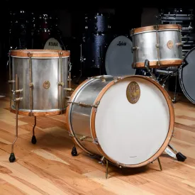 A&F Drum Co. 12/14/20 3pc. Drum Kit Raw Steel