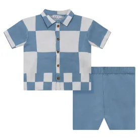 ASTE SET-GREY BLUE/WHITE