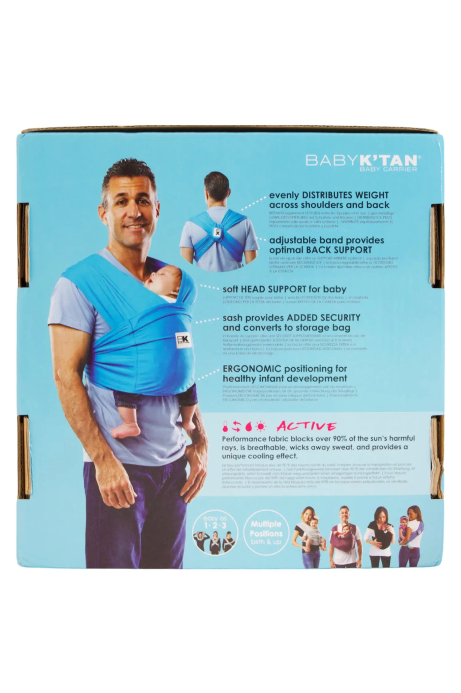 Baby K'tan Active Oasis Baby Carrier - Blue/Turquoise - S