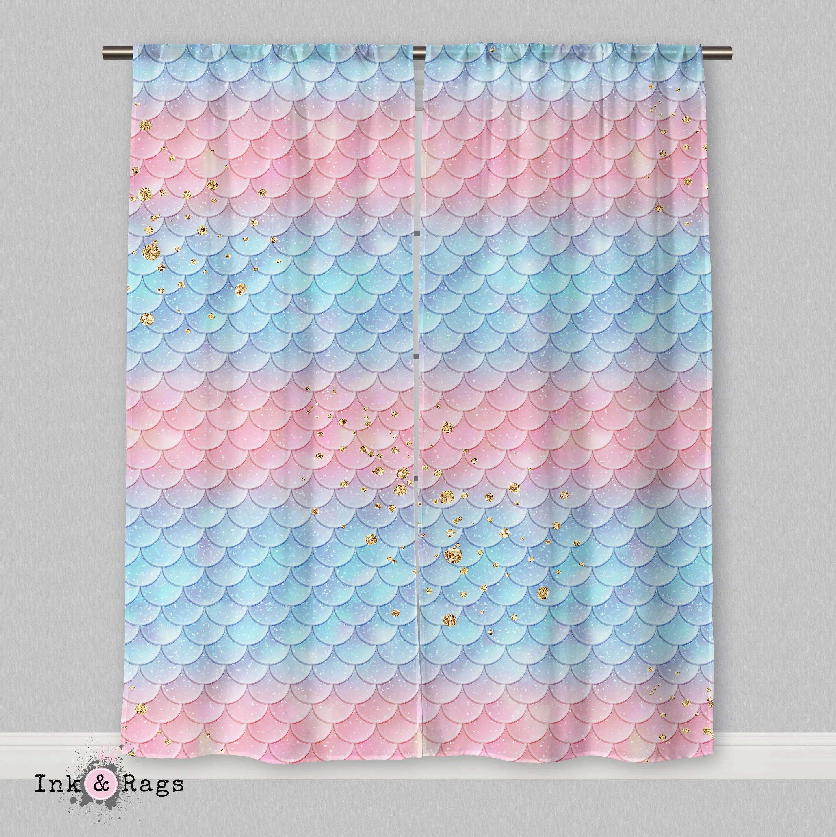 Baby Mermaid Dreams Mermaid Scales Curtains