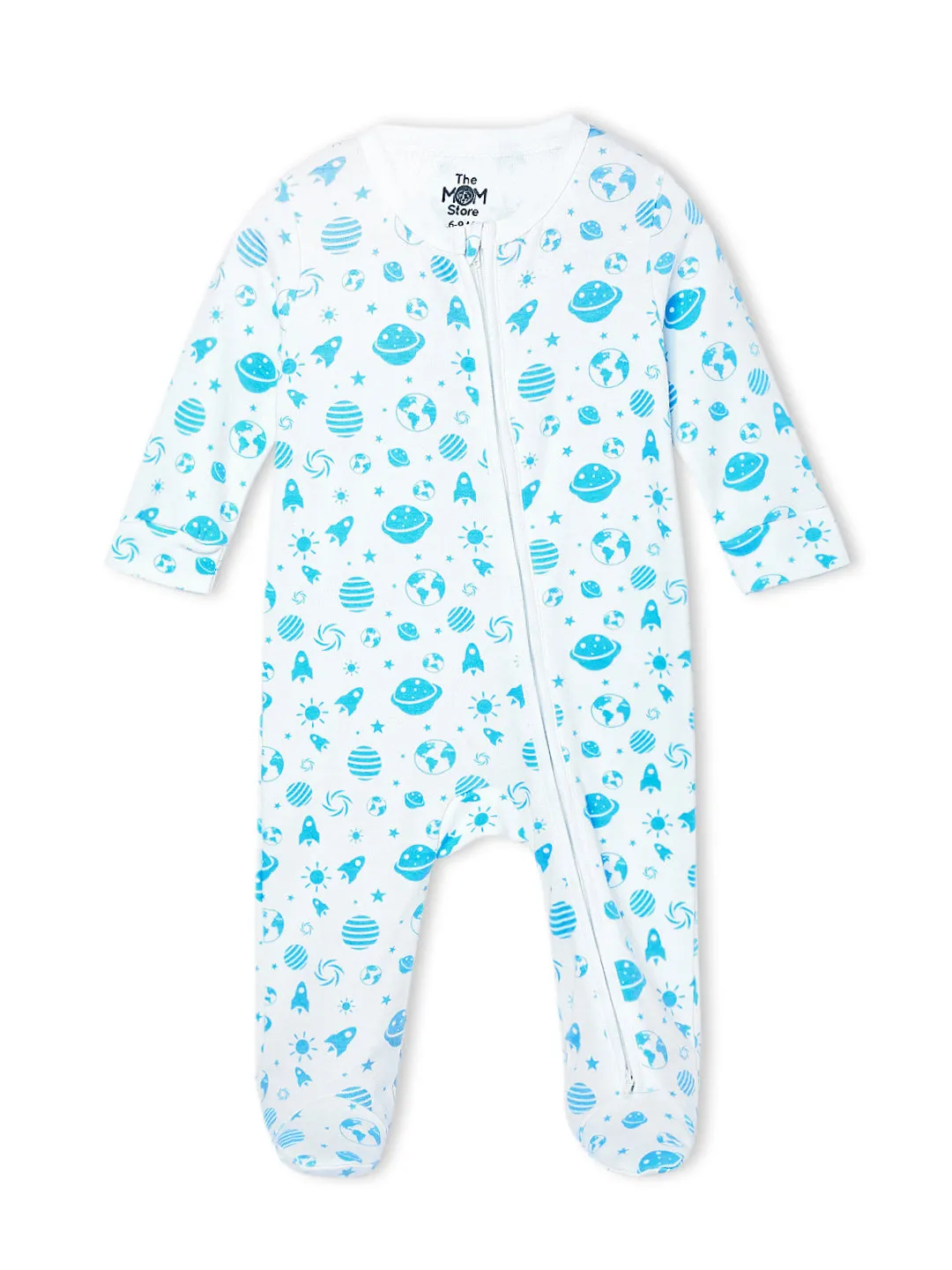 Baby Zipper Romper Combo Of 2: Happy Cloud-Out Of World