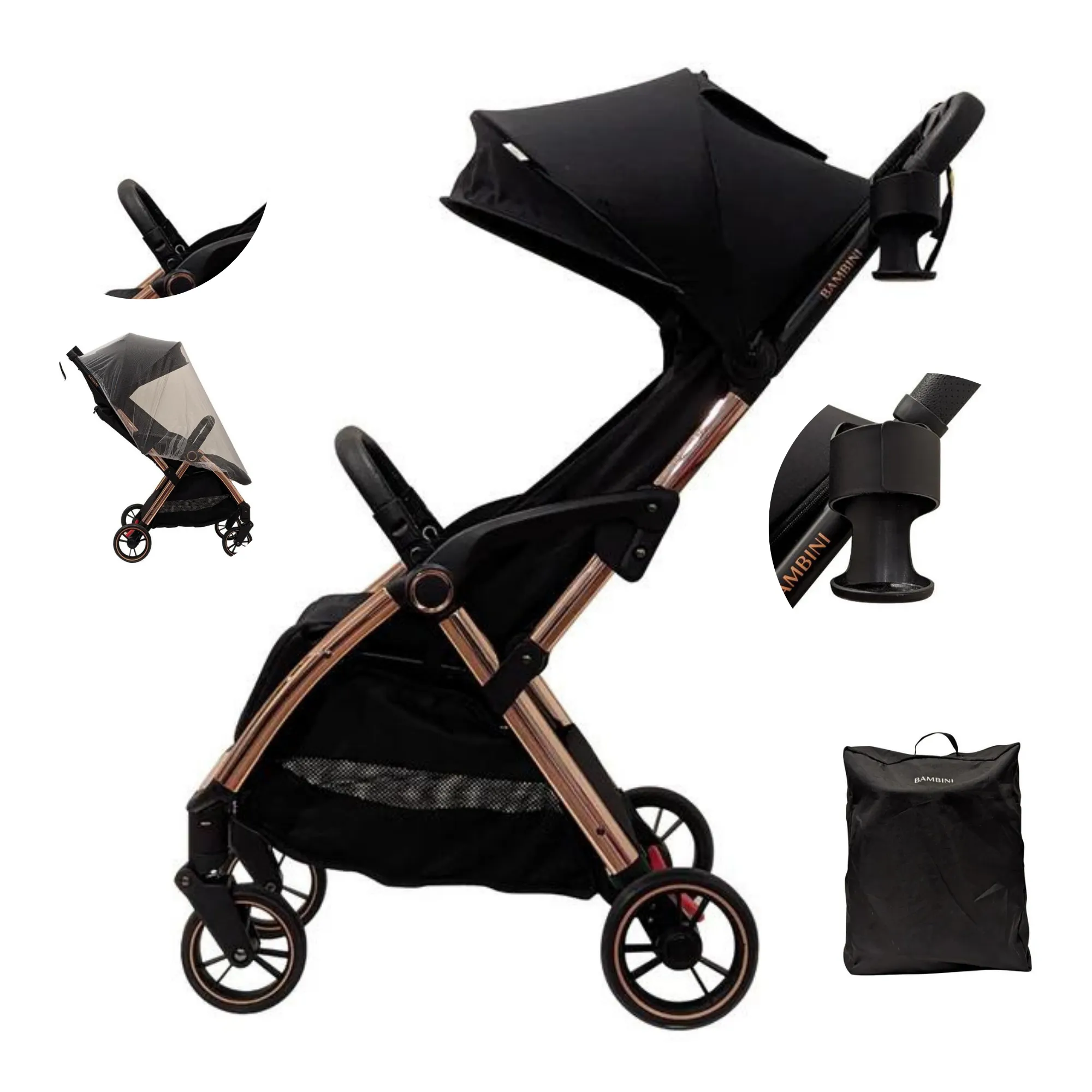 Bambini Prams Paris Travel Stroller  Maxi Cosi Capsule with base Package