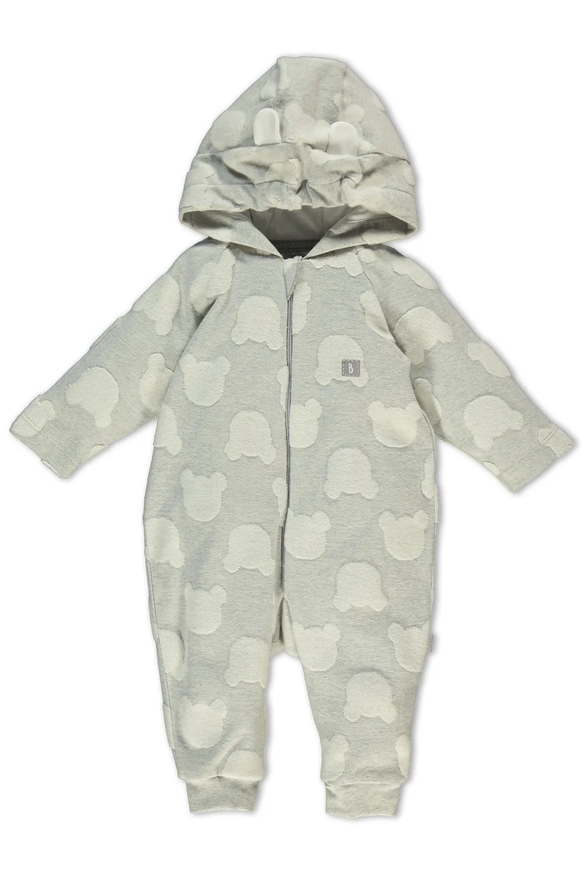 Bebetto Grey Hooded Pramsuit Bears (3-18mths)