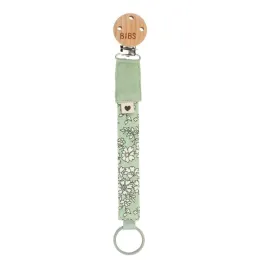 Bibs - Liberty print Sage green dummy clip