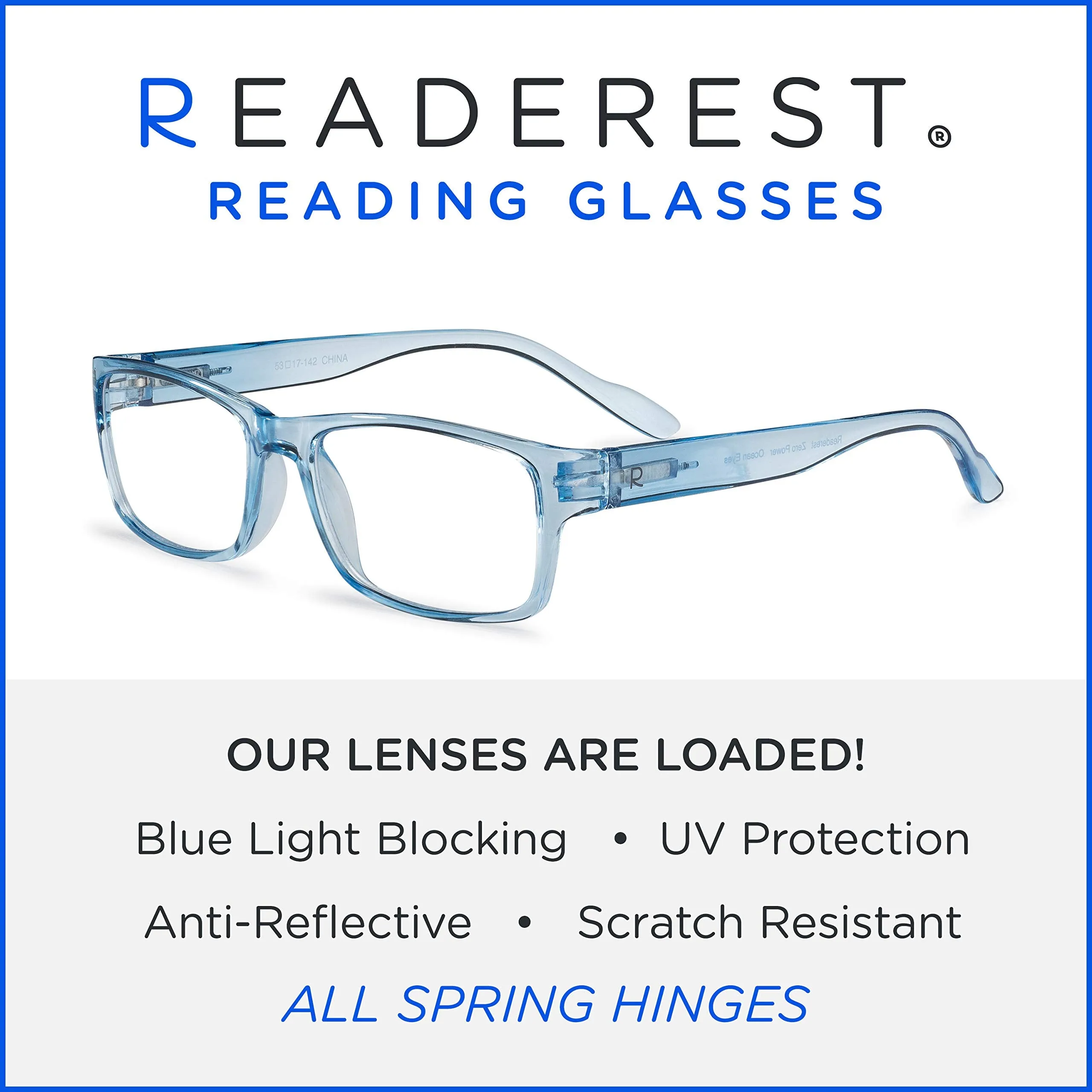 Blue-Light-Blocking-Reading-Glasses-Light-Blue-1-50-Magnification Anti Glare