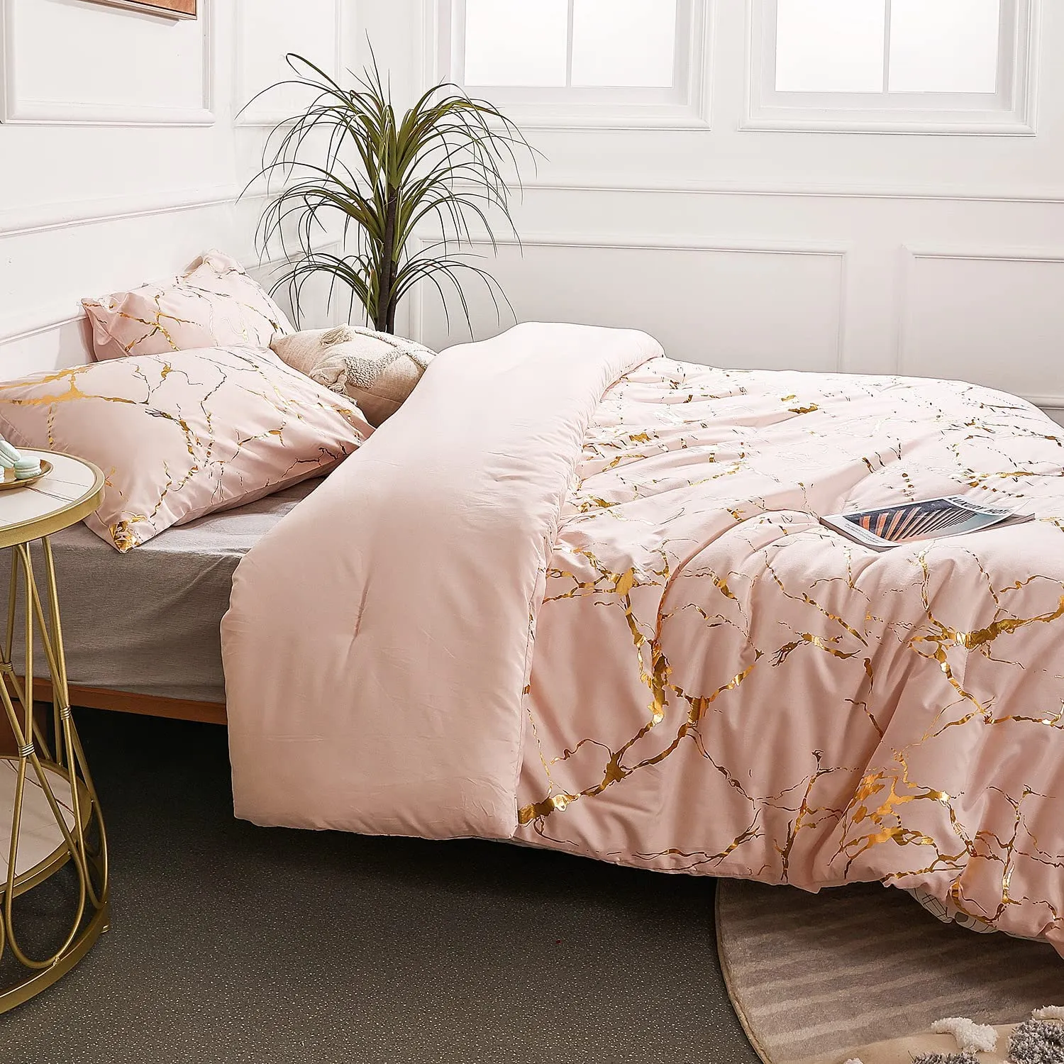 Blush Marble Bed Set