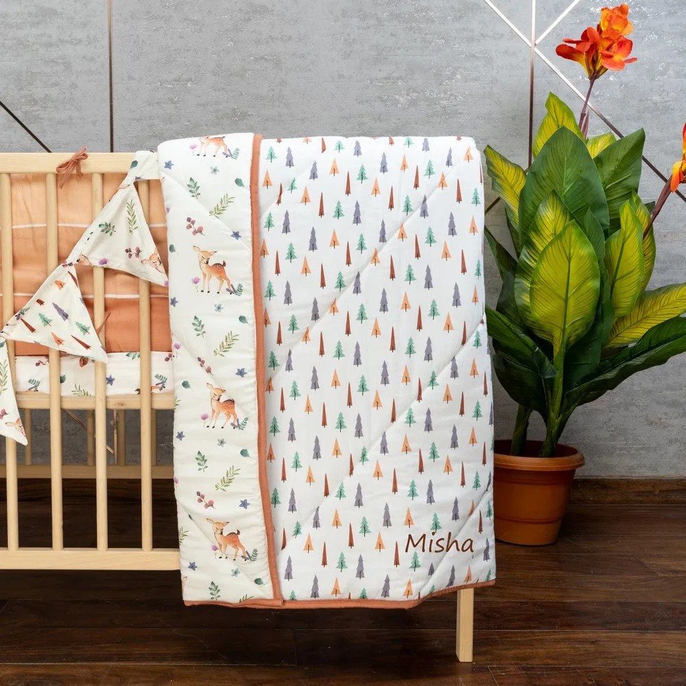 Brown Enchanted Forest Organic Cot Bedding Set