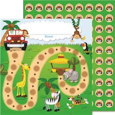 Carson-Dellosa Publishing Mini Incentive Chart Jungle Safari 5-1/4 Inch W X 6 Inch H