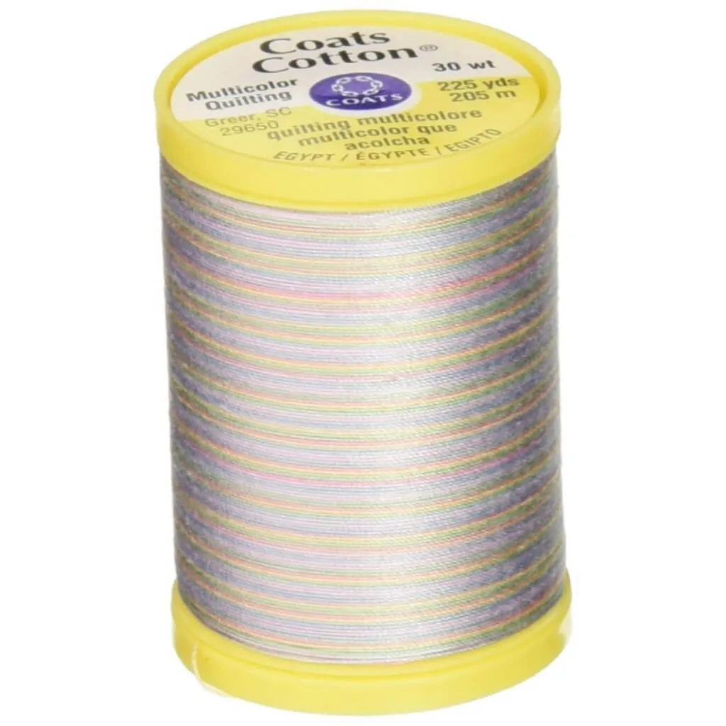 Coats Cotton Machine Quilting Thread Multicolor 225yds Baby Pastels