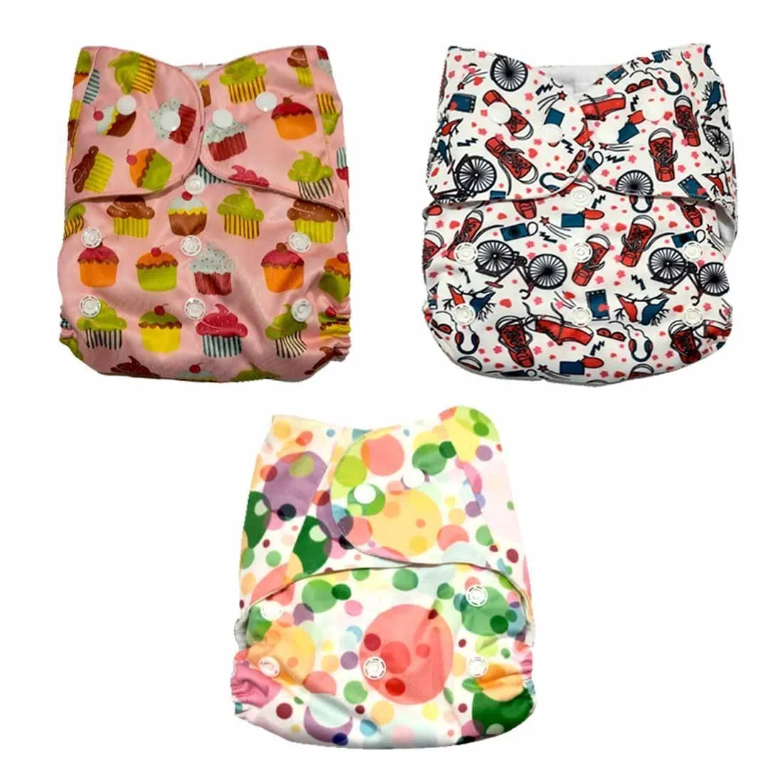 Combo of 3 Reusable Diapers - Option G