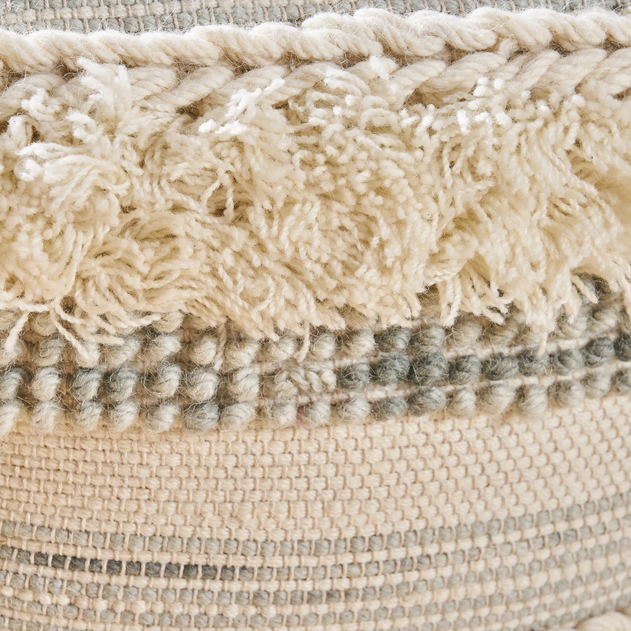 Curry Boho Wool Pouf