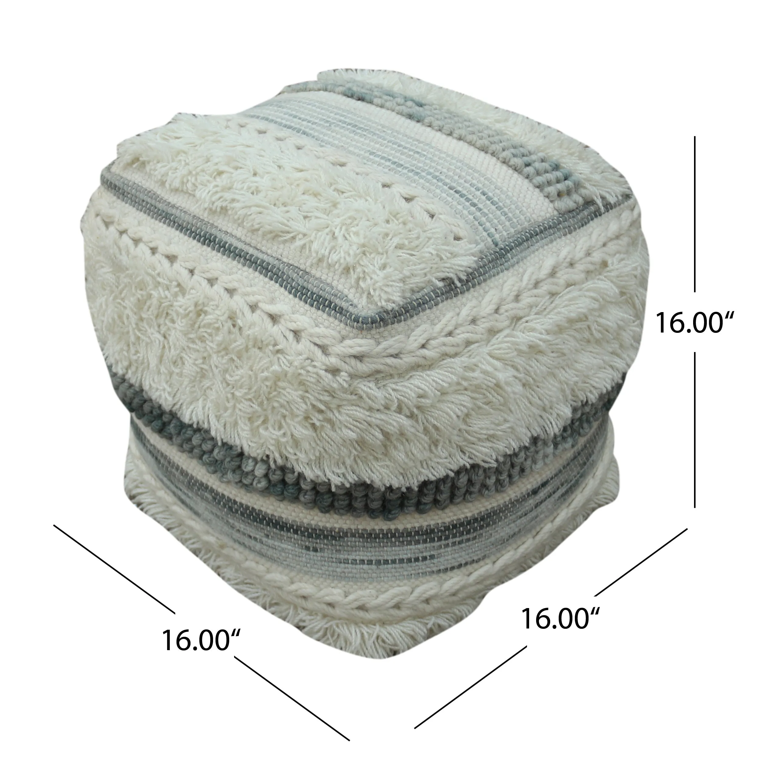 Curry Boho Wool Pouf