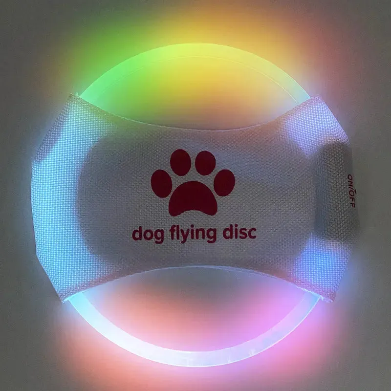 Dog Toys Flying Discs Frisbee Light Glowing LED Luminous