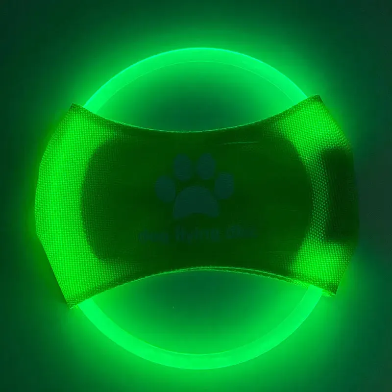 Dog Toys Flying Discs Frisbee Light Glowing LED Luminous