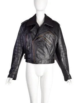 Dolce & Gabbana Vintage 1980s Phenomenal Black Leather Motorcycle Jacket