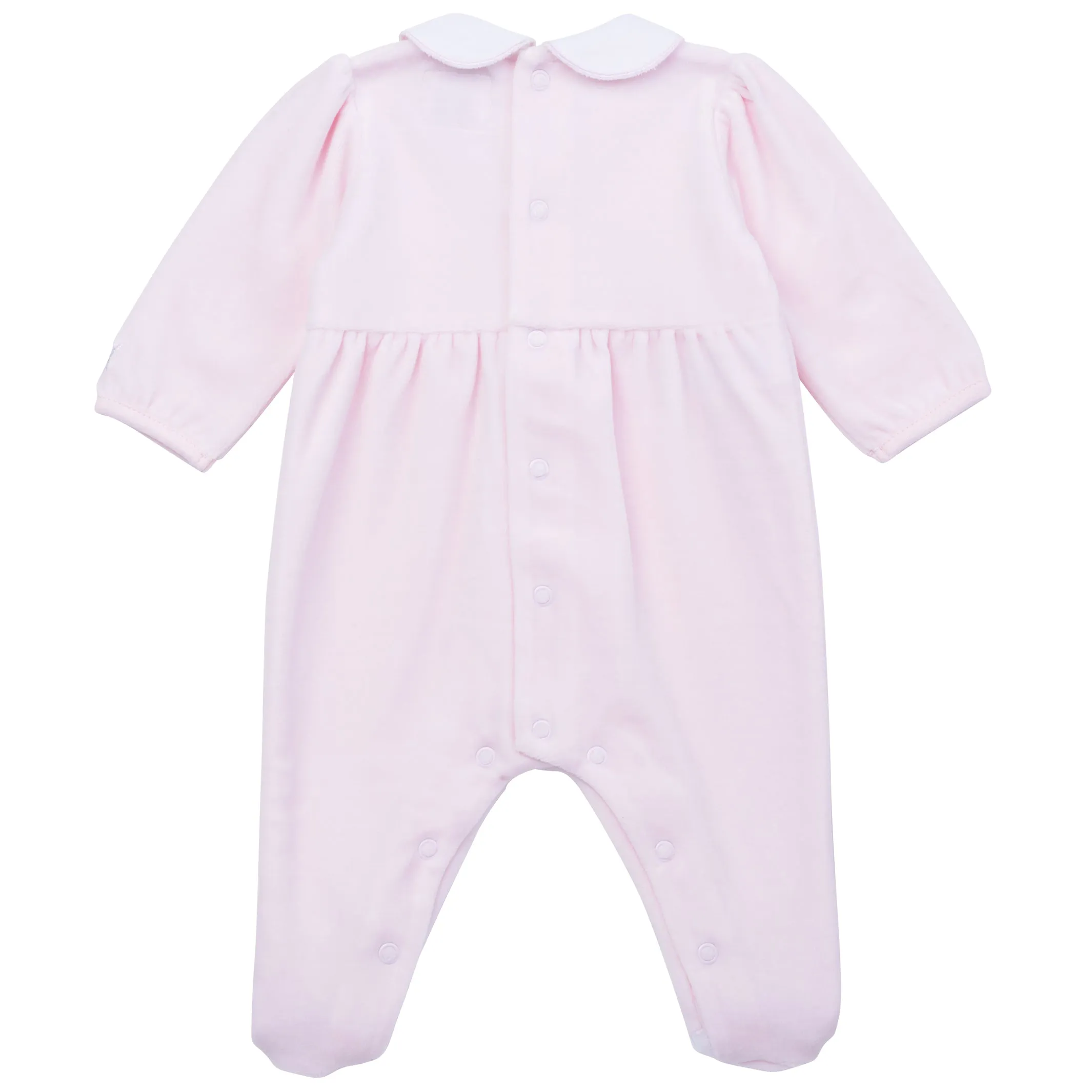 Emile et Rose 2596 Hattie - Pink Velour Babygrow