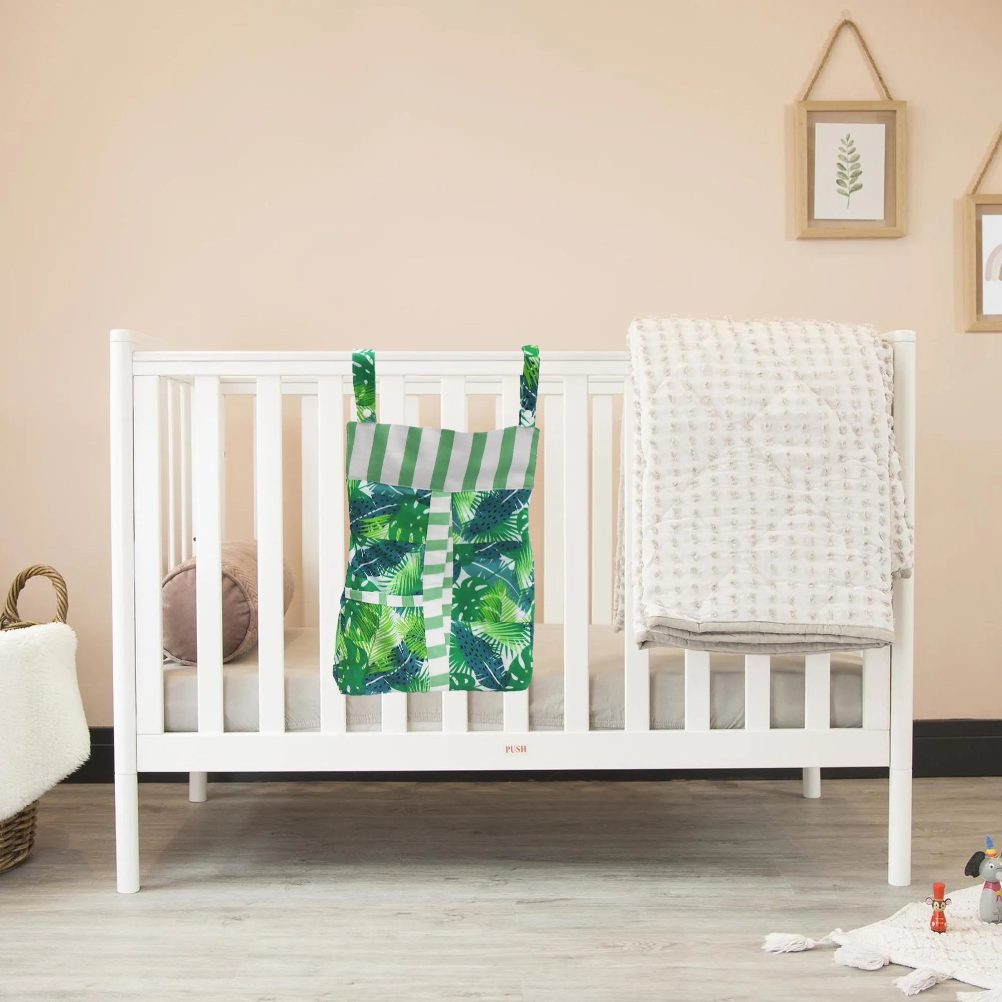 Green Leafy Print-Diaper & Nappy Stacker Multi-Purpose Storage for Essentials