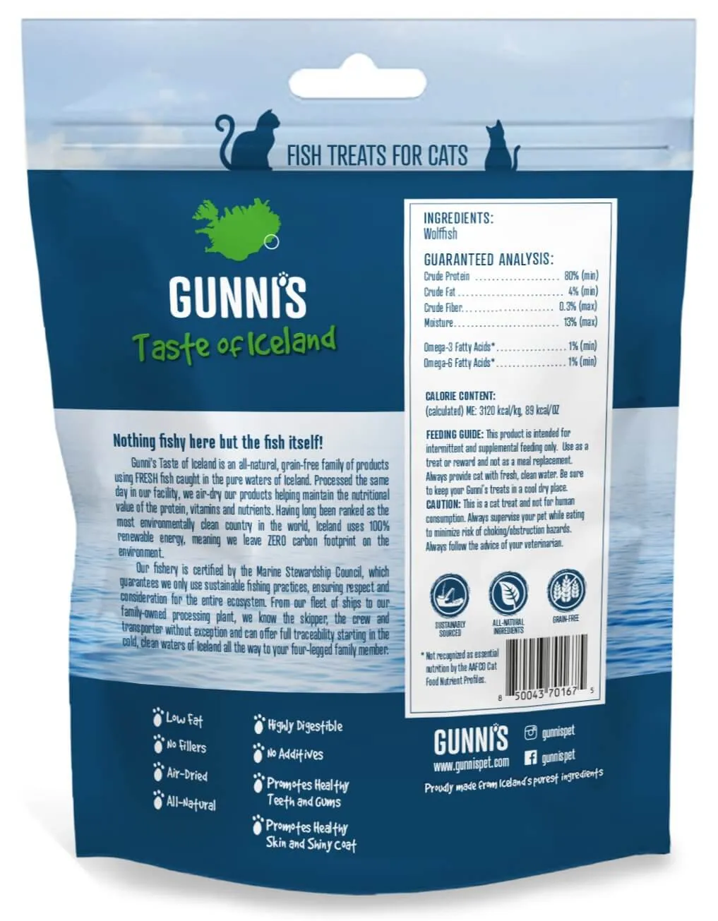 GUNNI’S Wolffish Mini Morsels Cat Treats 42.5g