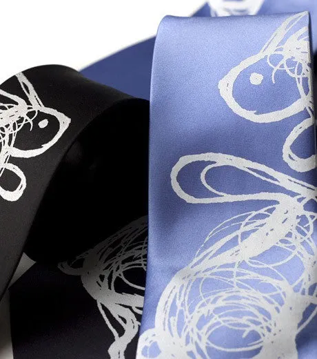 Hare Tie. Bunny Rabbit silk necktie