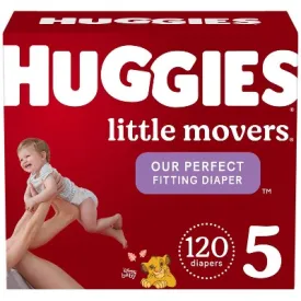 Huggies Little Movers Baby Disposable Diapers - Size 5 - 120ct