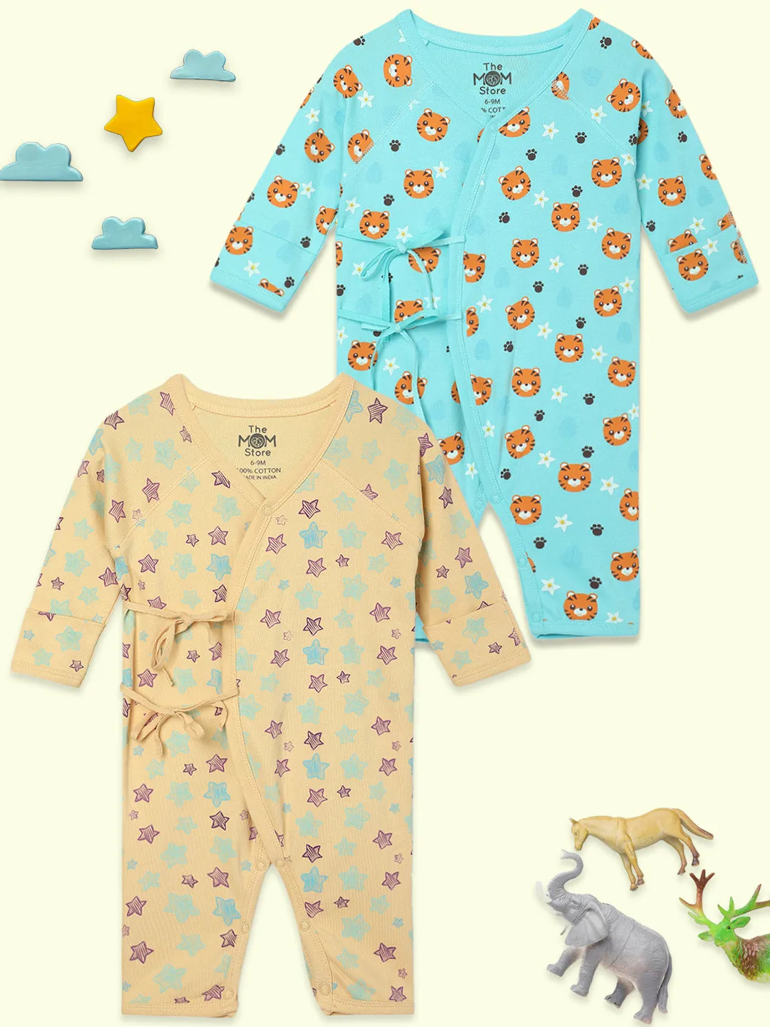 Jabla Infant Romper Combo Of 2: The Astros- Feline Fighters