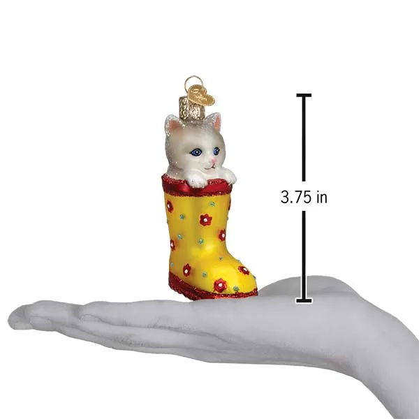 Kitten In Rain Boot Ornament