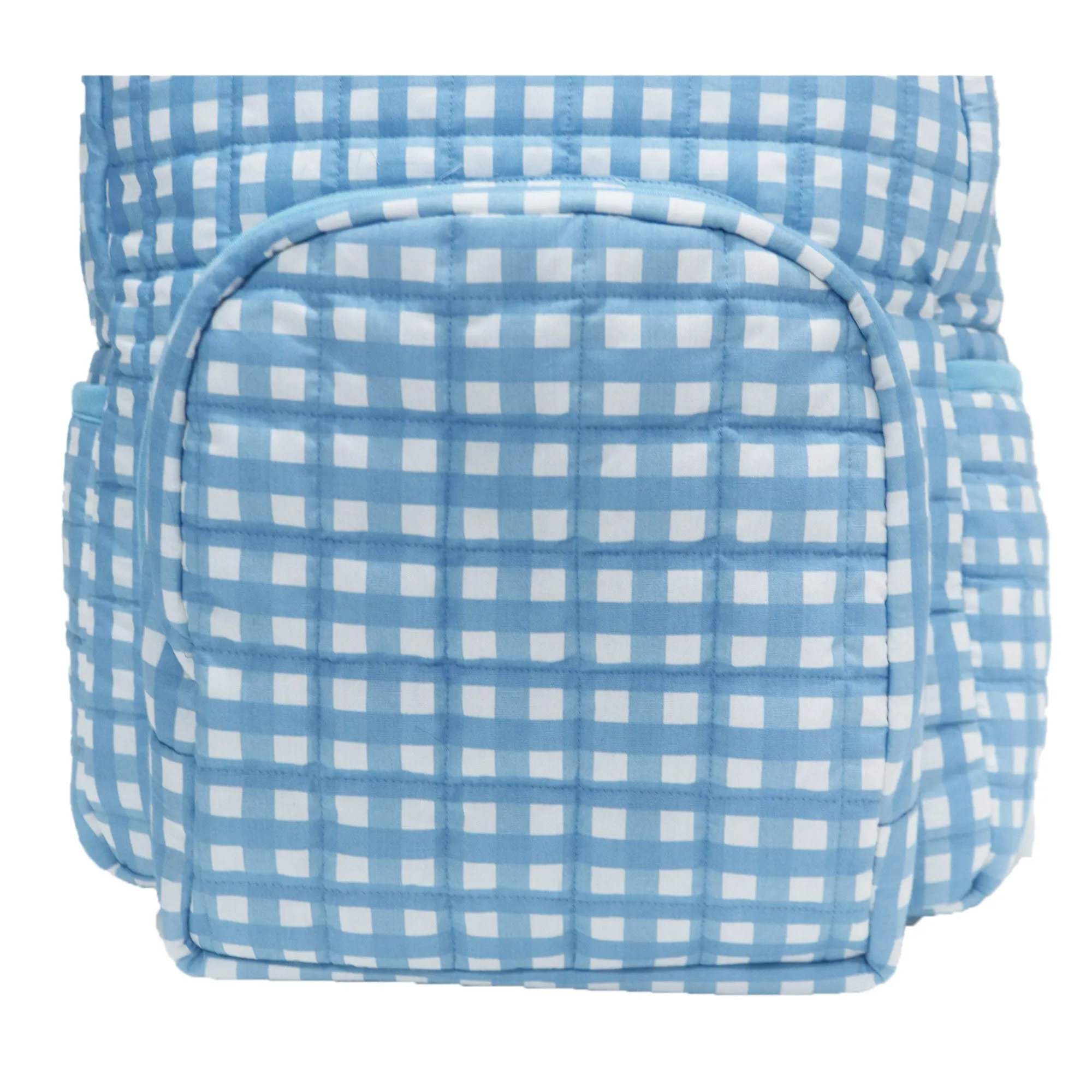 Kradyl Kroft Quilted Diaper Bag with Quilted Shoulder Straps (Blue Checks)