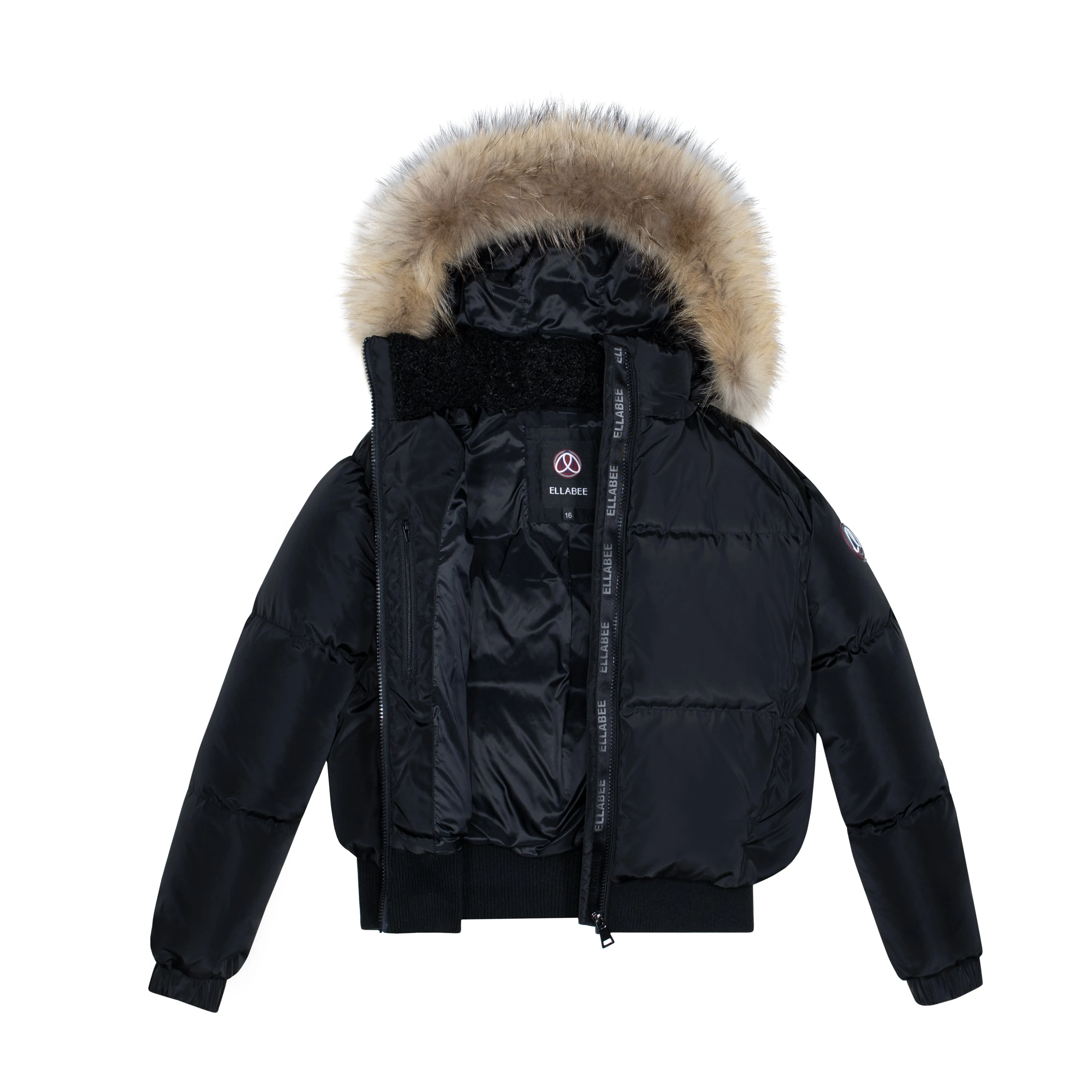 LENA JACKET BLACK NATURAL-RACOON