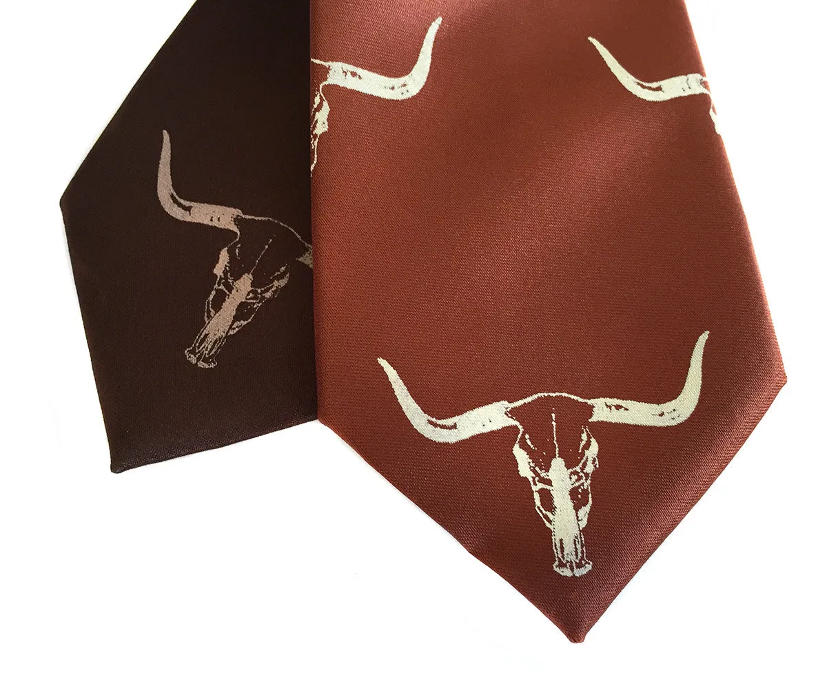 Longhorn Steer Skull Necktie