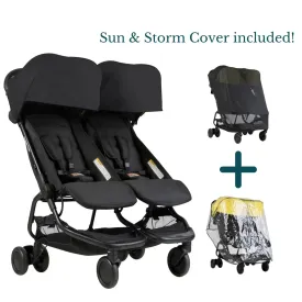 Nano Duo Stroller with Sun & Storm Cover - Black