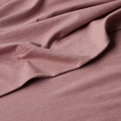 New - Casaluna Cotton Blend Jersey 4-Piece Sheet Set Soft Cozy, Rose, Full