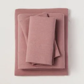 New - Casaluna Cotton Blend Jersey 4-Piece Sheet Set Soft Cozy, Rose, Full