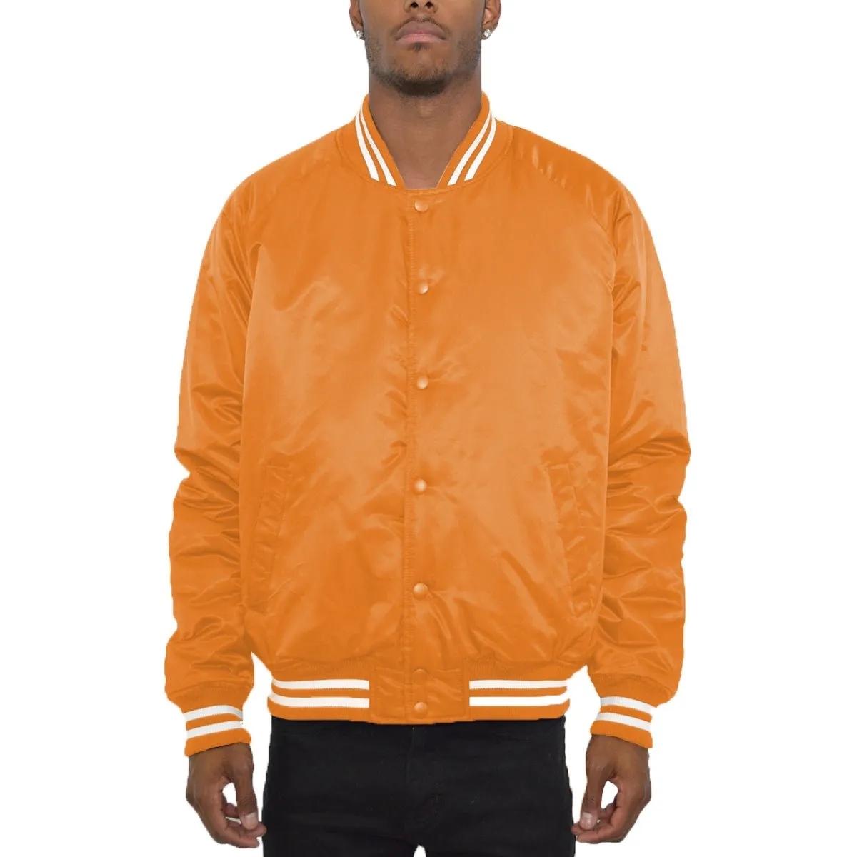 Orange Varsity Bomber Jacket