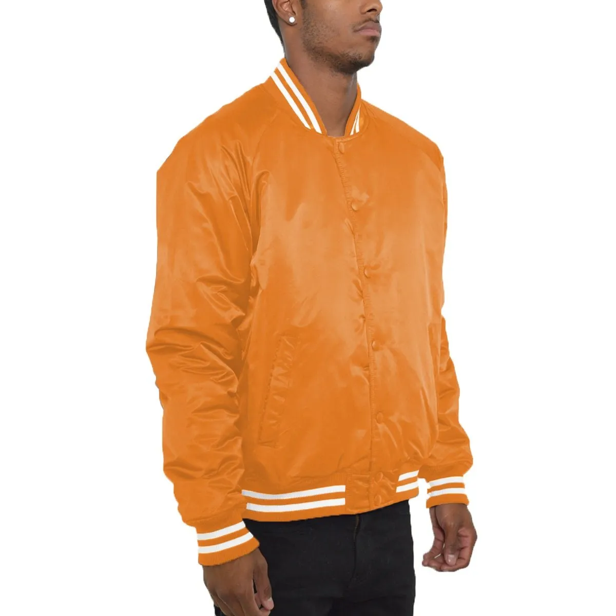 Orange Varsity Bomber Jacket