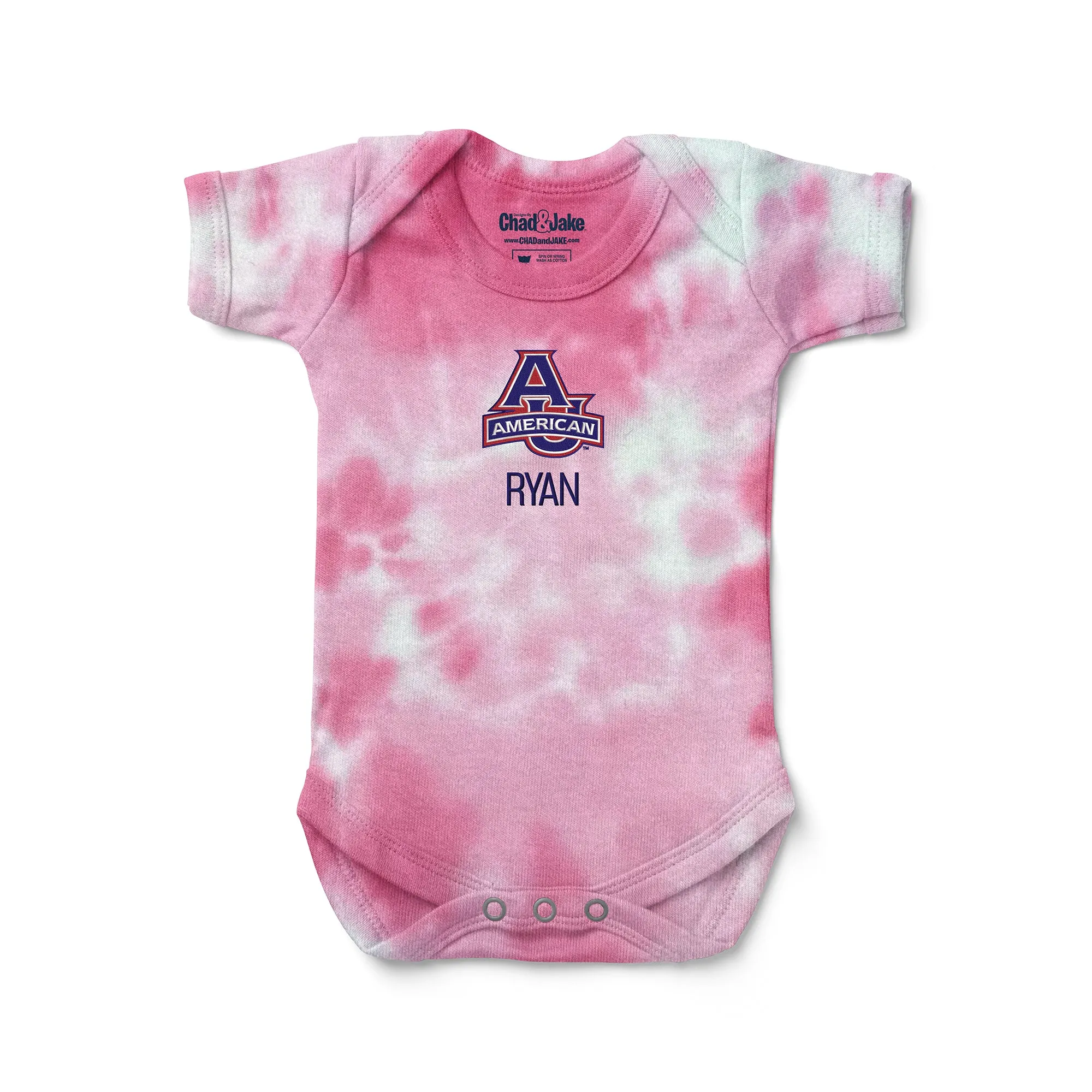 Personalized American University Eagles Tie Dye Bodysuit